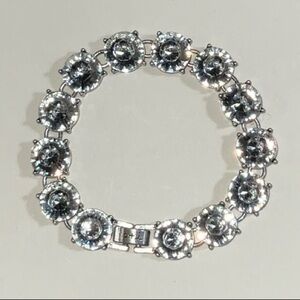 Chloe and Isabel C+I Big Sparkly Stones Silver Toned Bracelet Fold Over Clasp